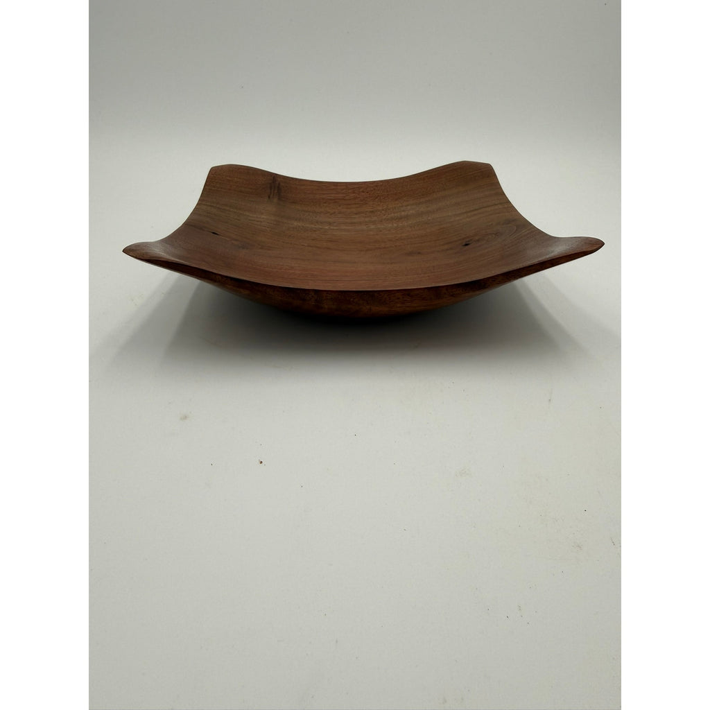 Hand Turned Walnut Square Bowl 8x8x2 for Home Decor, handmade wood bowl, unique centerpiece, functional catchall