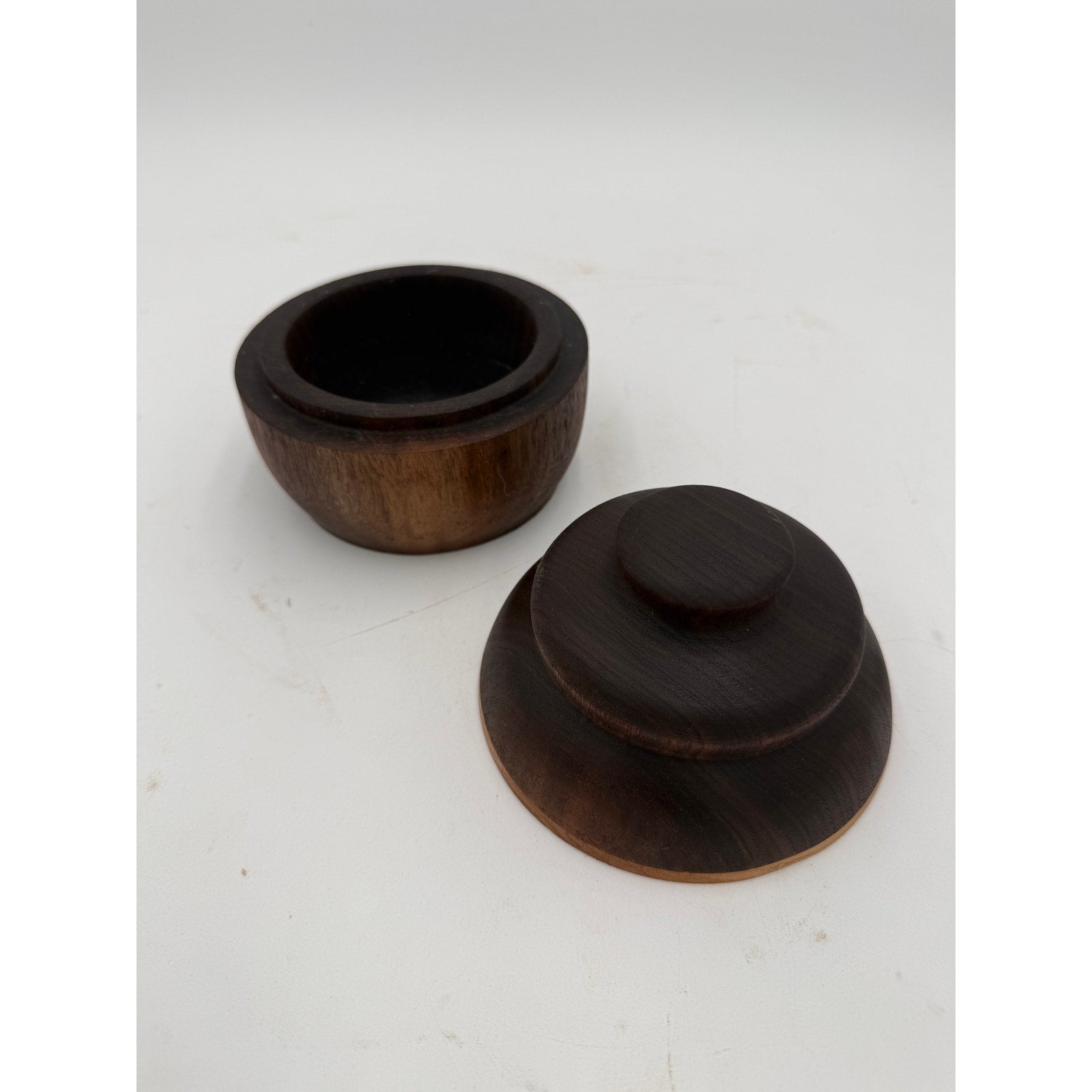 Hand Turned Walnut Lidded Box with Maple Trim, 4.5 x 4.5, catchall storage, jewelry holder, hand crafted gift
