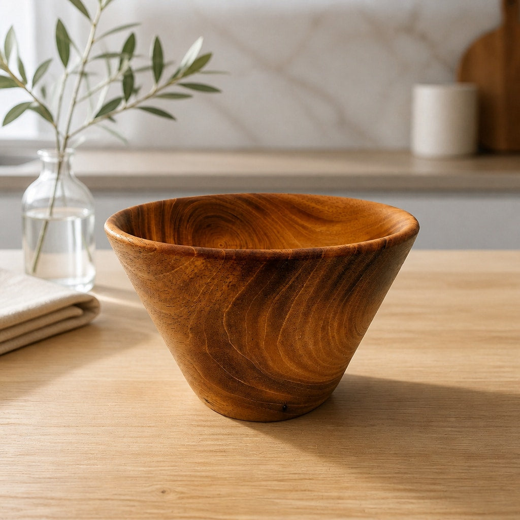 Mahogany Hand Turned Wood Bowl 5.5 x 3.75, rich reddish brown grain, food safe finish, unique artisan gift, small salad or snack