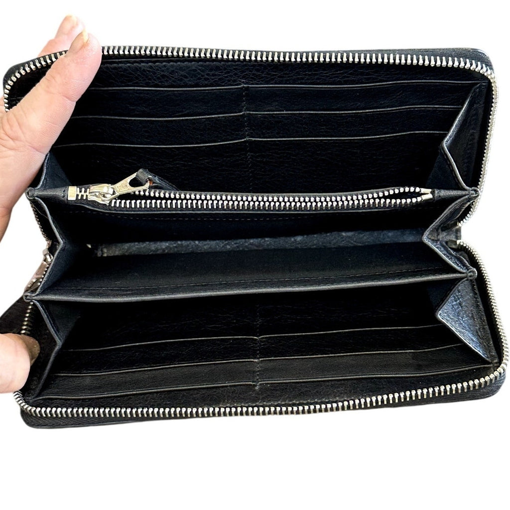 Balenciaga Classic Moto Zip Around Long Wallet