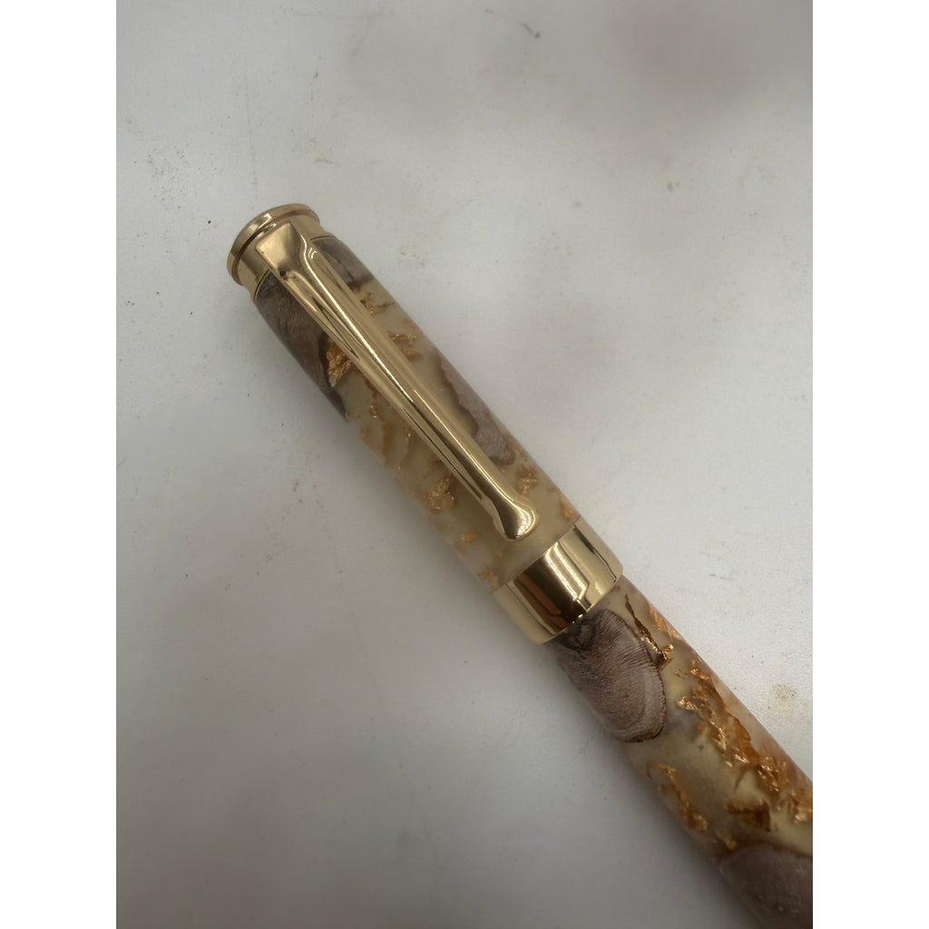 Beaufort Leveche Rollerball Pen, Gold Hardware, Epoxy Flake, Grapevine, Refillable, SKU 1435