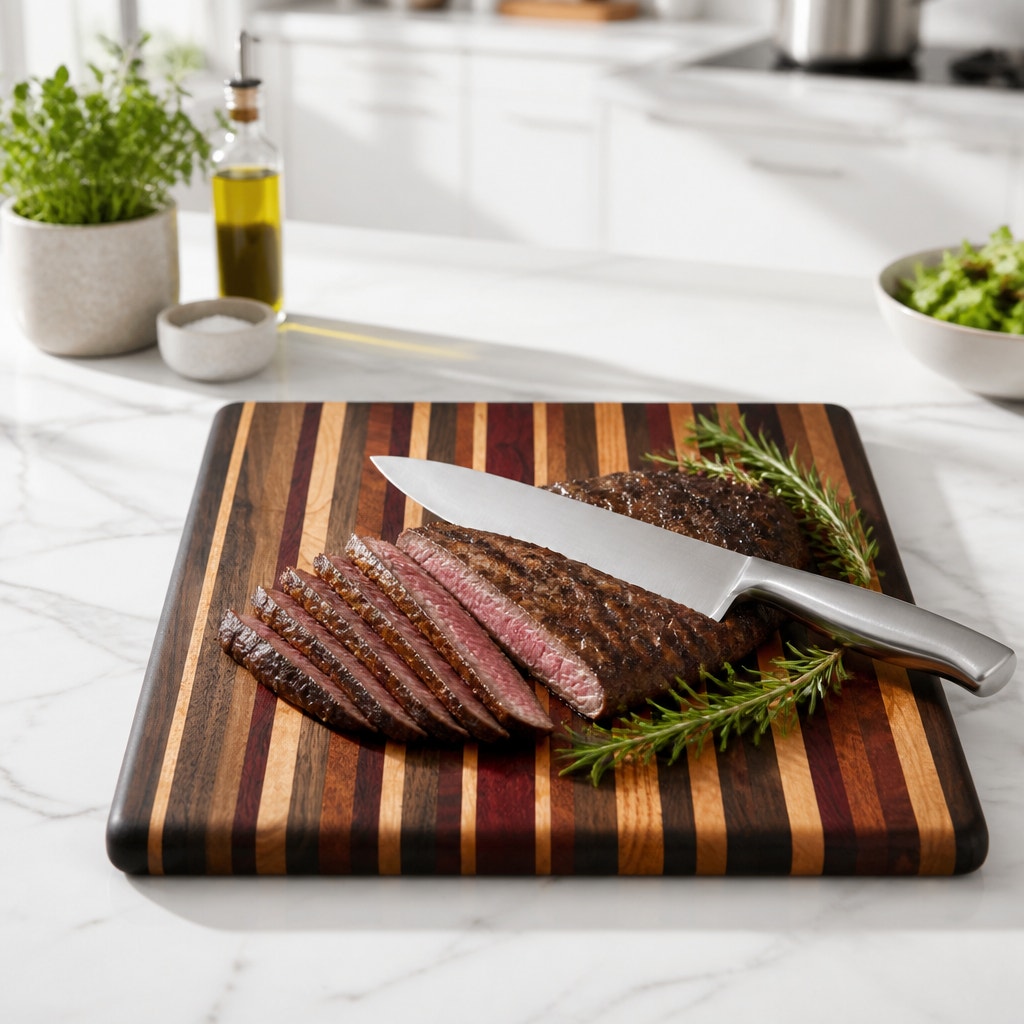 Handcrafted Edge Grain Cutting Board, 17.5 x 12 x 1 Inch, Laminated Domestic and Exotic Hardwoods