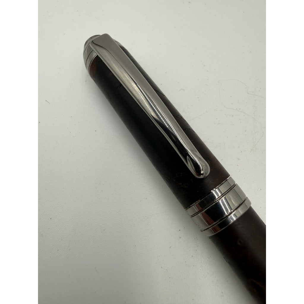 Mistrel Rollerball Pen in Walnut Burl, Black Titanium, Hand Turned, SKU 1566