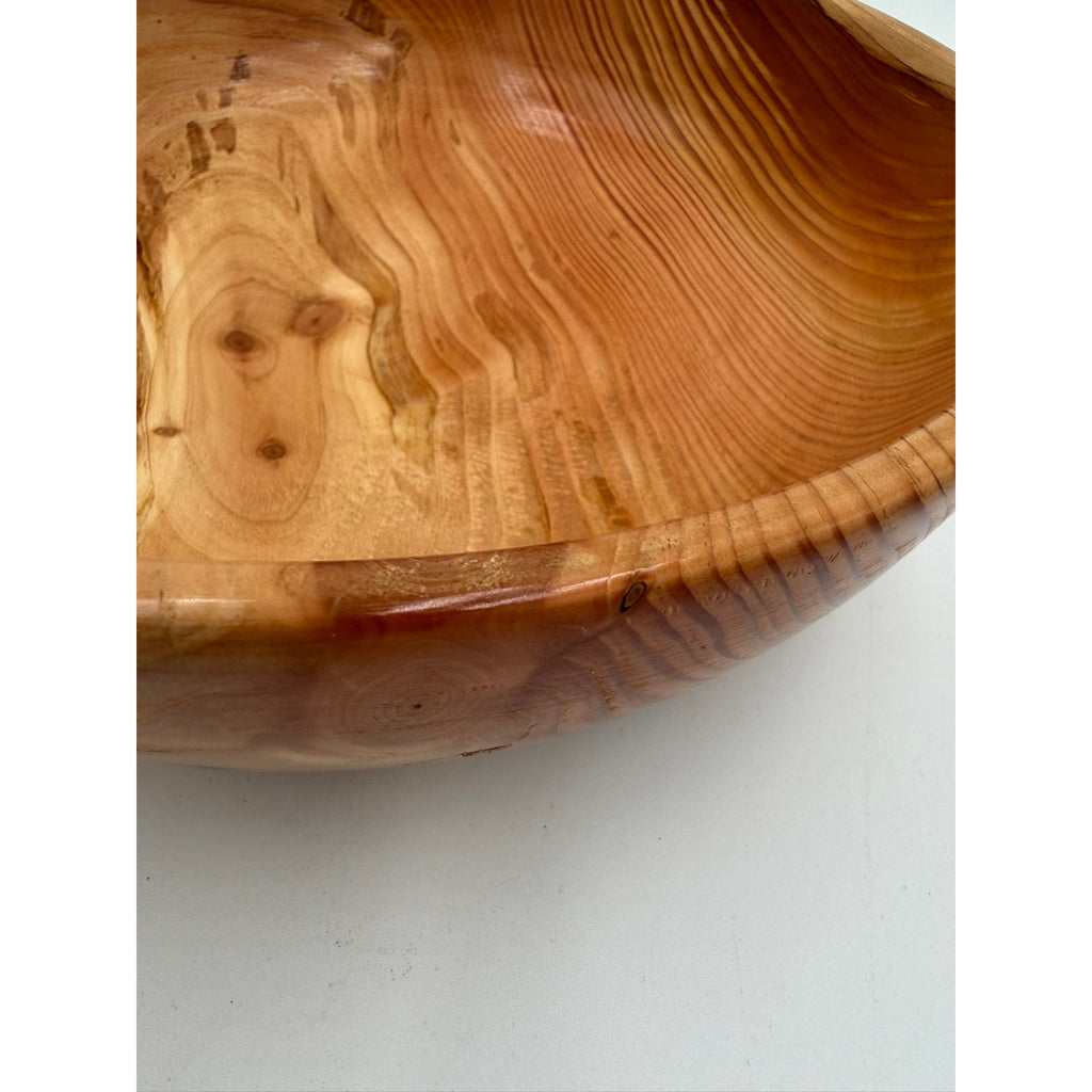 Hand Turned Fir Wood Bowl 11" x 3.75"