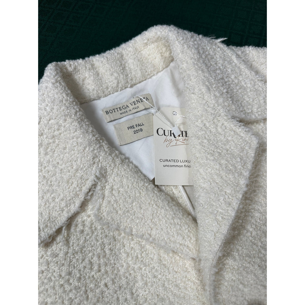 Bottega Veneta Pre-Fall 2019 Bouclé Jacket Winter White Size 48