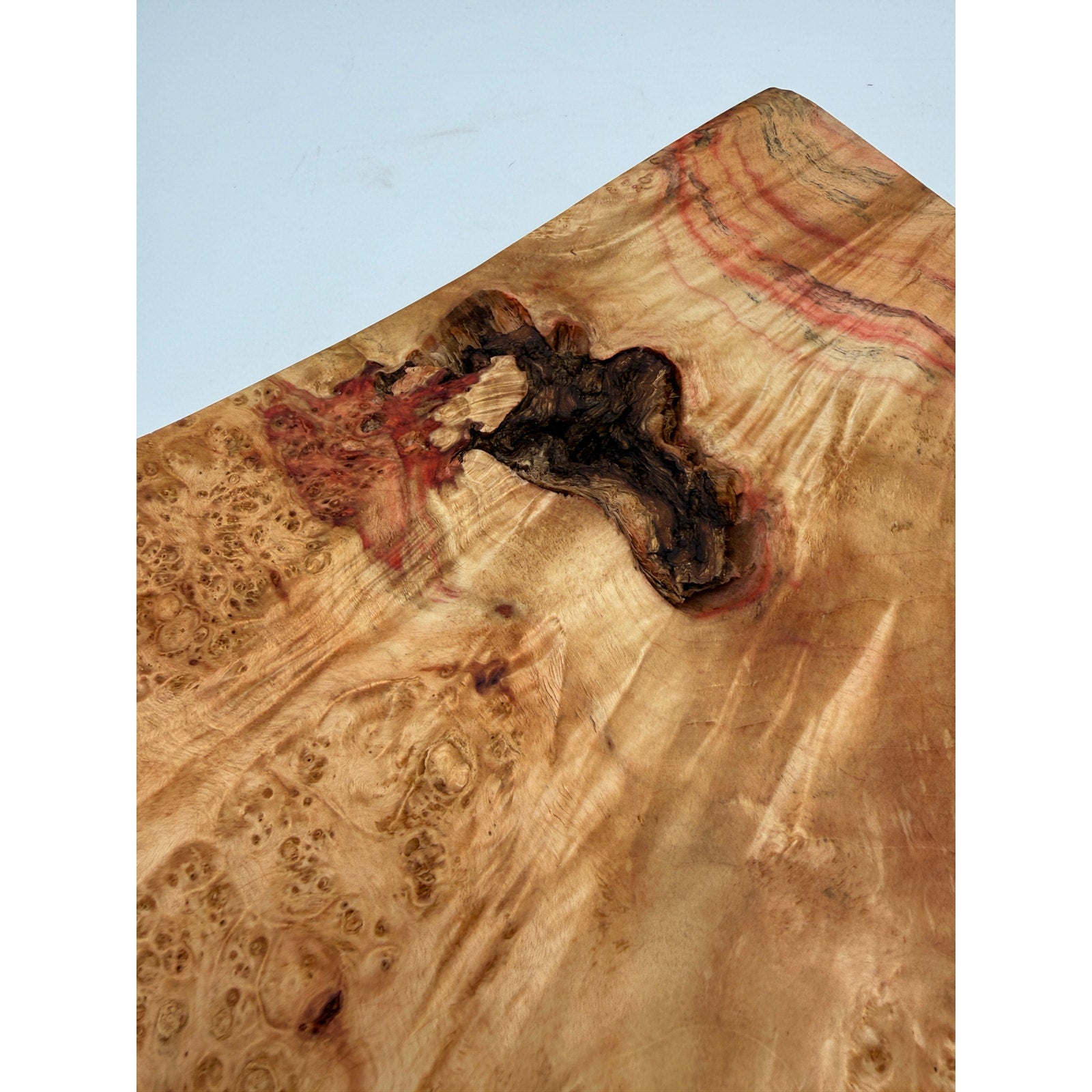 Box Elder Burl Hand Turned Square Bowl, 12x12x2 inches, natural edge, food safe finish, centerpiece decor