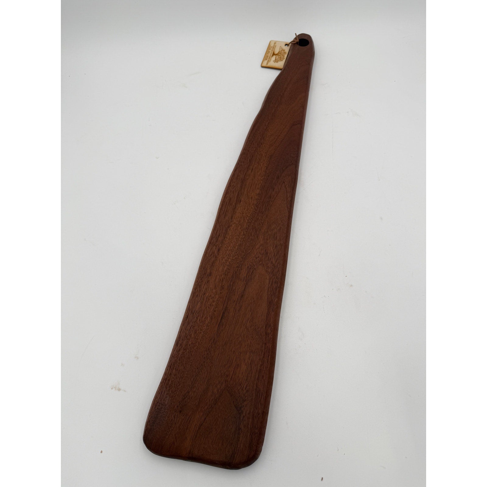 Long Walnut Charcuterie and Serving Board, 27 x 5 x 3/4 inches, hand crafted in solid wood, food-safe finish, entertaining platter