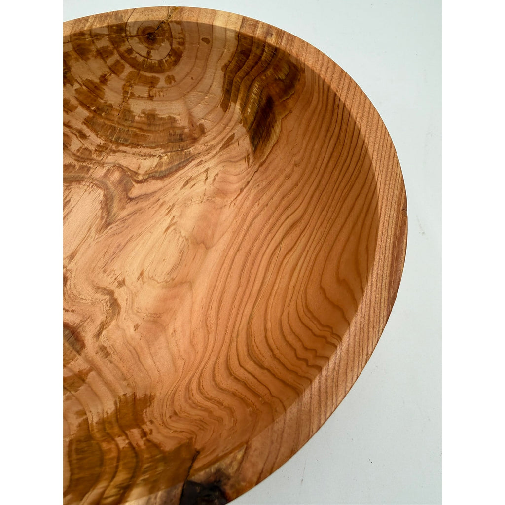 Hand Turned Rustic Fir Wood Bowl 9x3.5 inches, handmade, food safe, decorative, functional, salad serving, farmhouse