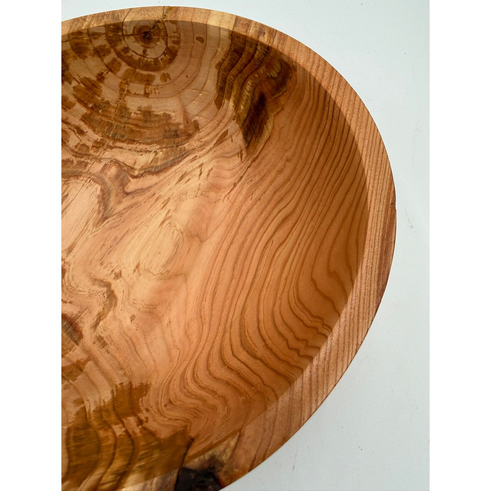 Hand Turned Rustic Fir Wood Bowl 9x3.5 inches, handmade, food safe, decorative, functional, salad serving, farmhouse