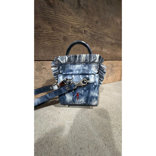 3209 - Christian Louboutin Denim Raffia Paloma Mini