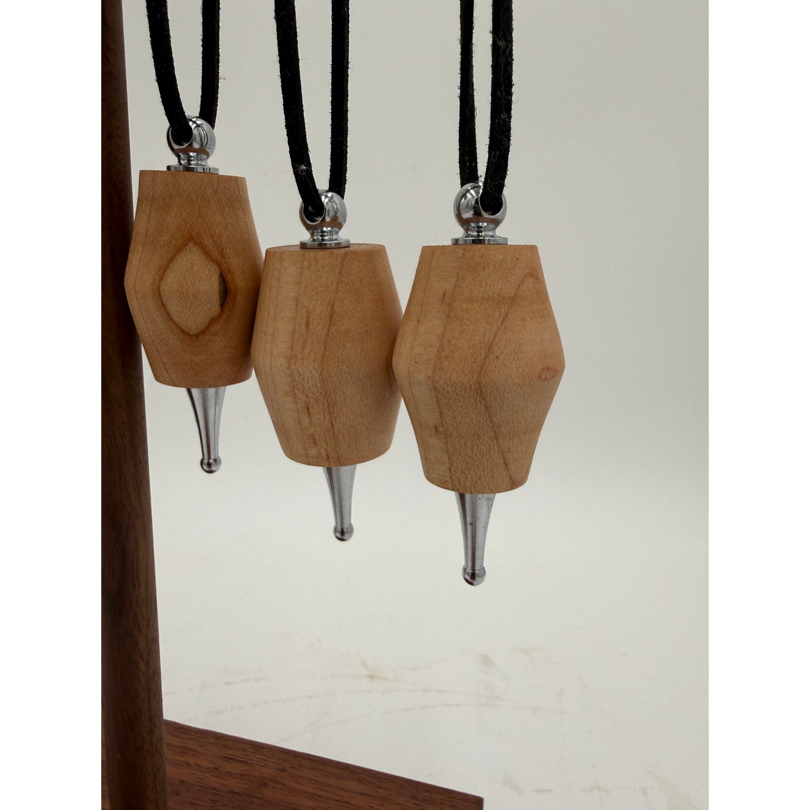 Hand Turned Maple Christmas Ornaments, Set of 6, 2.5 Inch, One of a Kind, SKU 1381