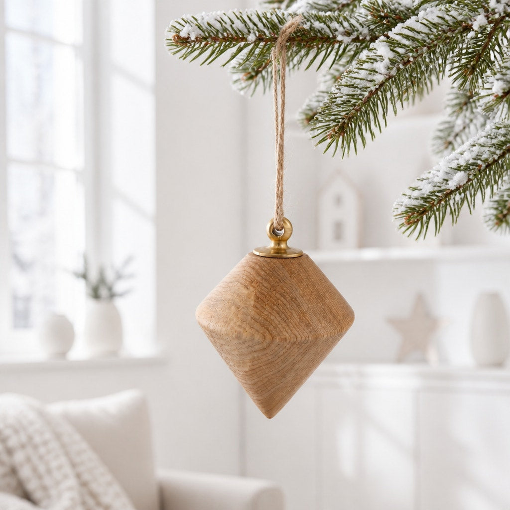 Hand Turned Wooden Christmas Ornament, One of a Kind, Artisan Holiday Decor, 2.5 to 7 Inches