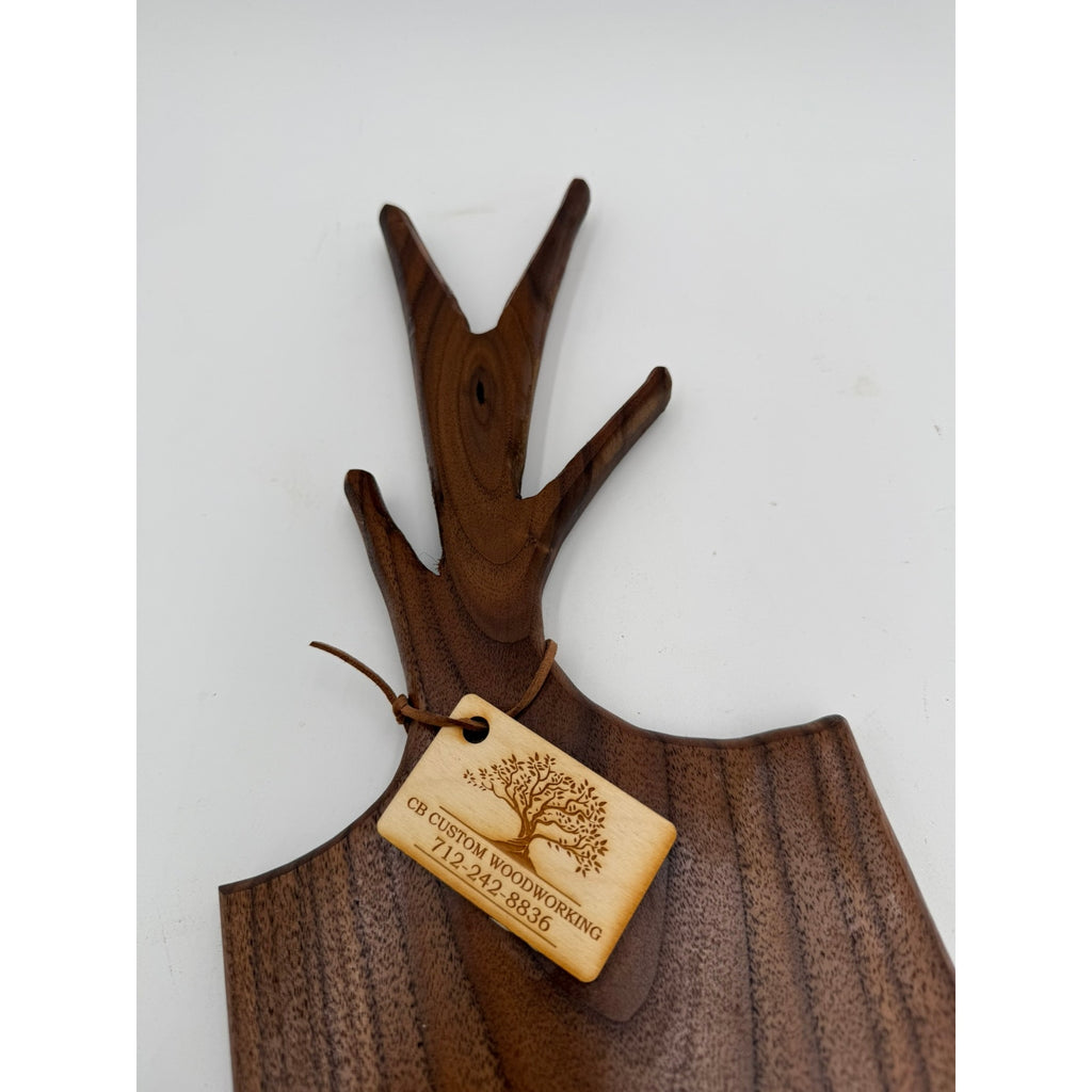 Walnut Charcuterie Board with Twig Handle, 25x7x1, food safe finish, serving tray, cheese board, handmade