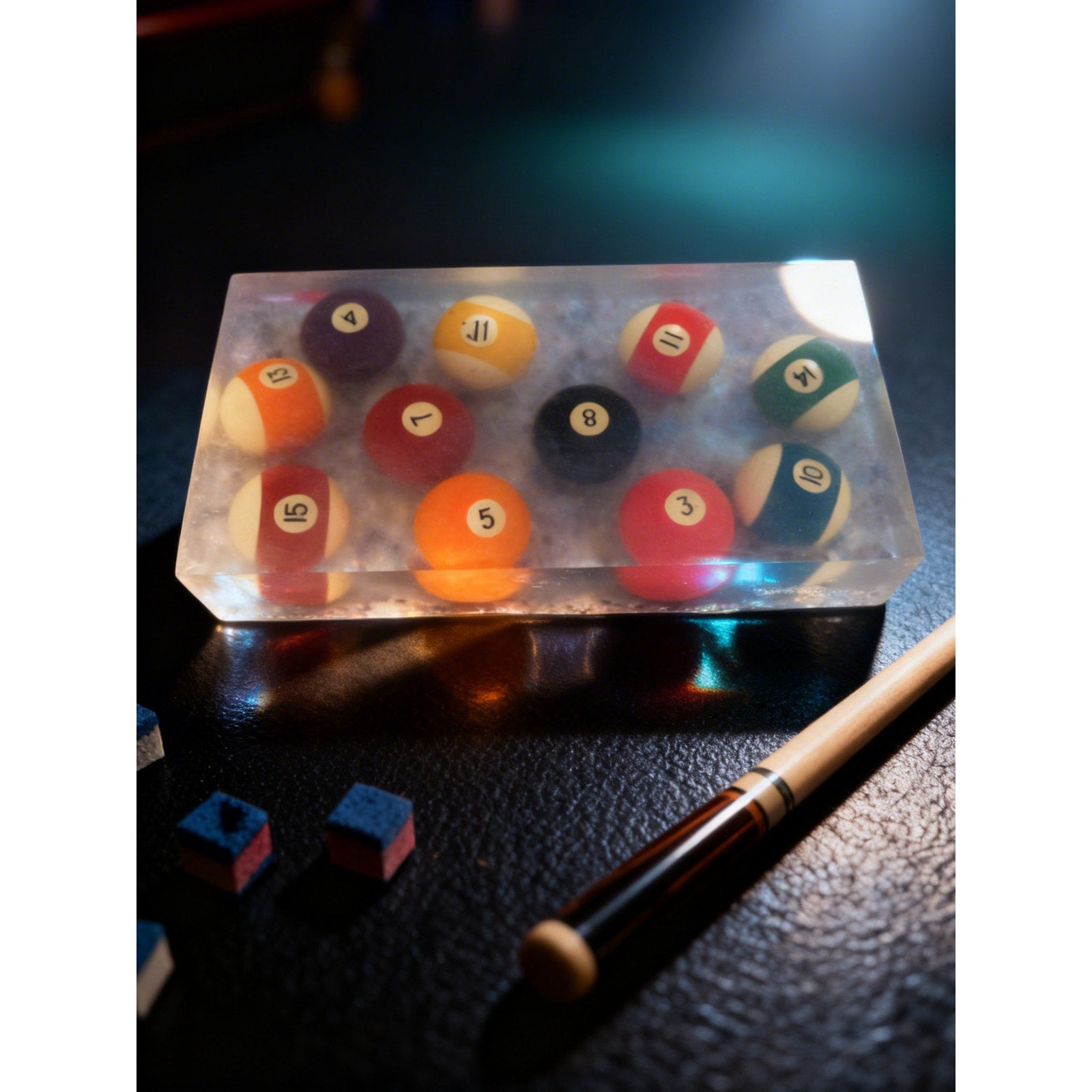 Pool Ball Epoxy Charcuterie Board 13.5x7x2.5, billiards serving tray, resin cheese board, game room decor, unique gift, functional barware