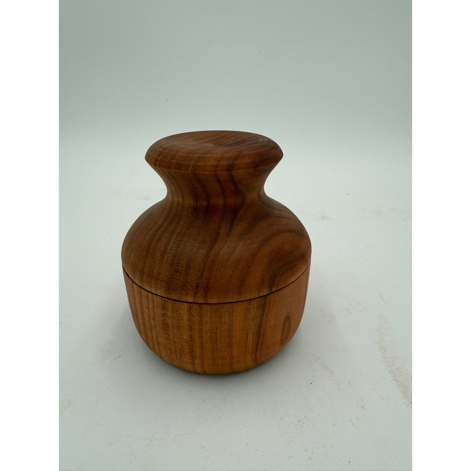 Hand Turned Cherry Wooden Lidded Box for Home, catchall bowl, jewelry or key holder, salt cellar, small storage, one of a kind