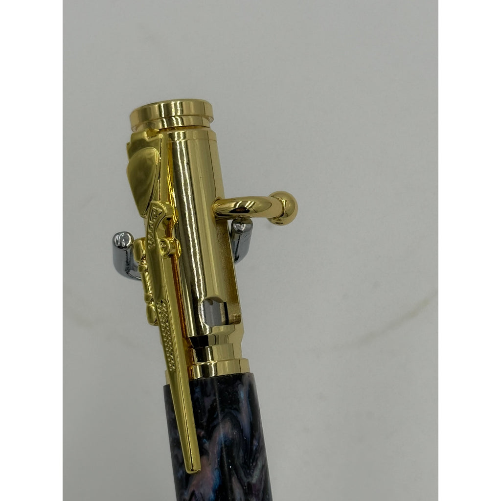 Hand Turned Purple Epoxy Bolt Action Pen, rollerball refill, executive writing gift, smooth ink, handmade USA