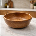 Hand Turned Figured Maple Wood Bowl 7.75 x 3.25, handmade kitchenware, salad serving bowl, food safe finish, decorative center bowl, unique