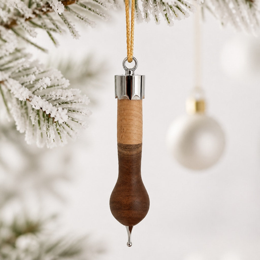 Hand Turned Christmas Ornament Collection, Wood and Epoxy, 2.5 Inch, One of a Kind