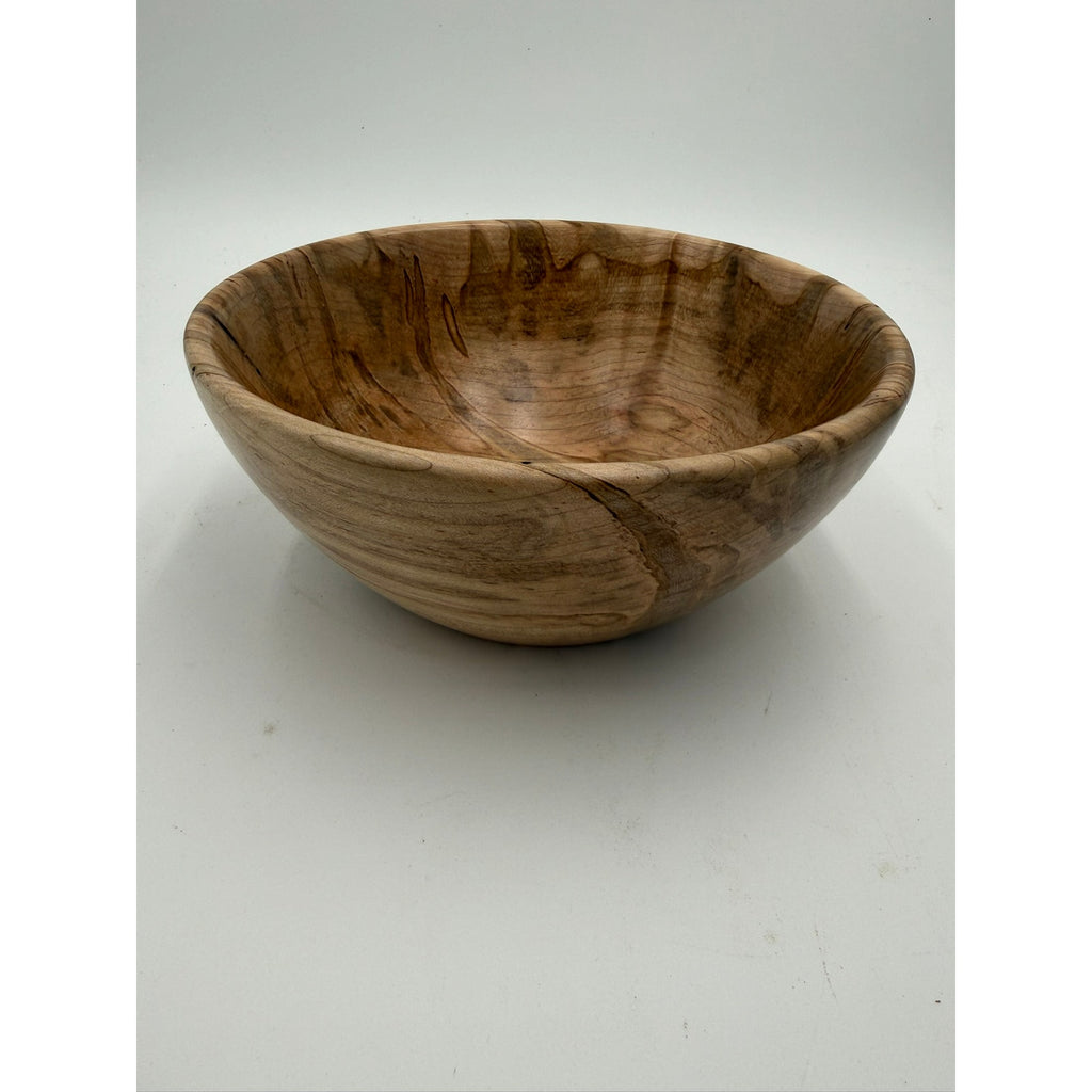 Ambrosia Maple Hand Turned Wood Bowl, 8.75 x 3.5, food safe finish, functional salad or fruit serving, decorative centerpiece
