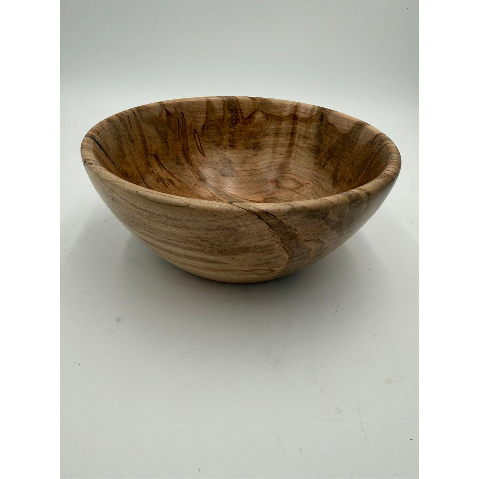 Ambrosia Maple Hand Turned Wood Bowl, 8.75 x 3.5, food safe finish, functional salad or fruit serving, decorative centerpiece
