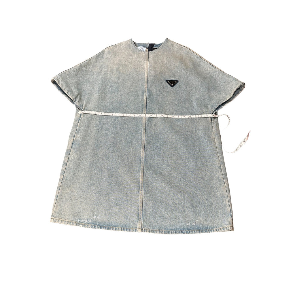Prada Denim Shift Dress Light Blue Size 38 Excellent Condition
