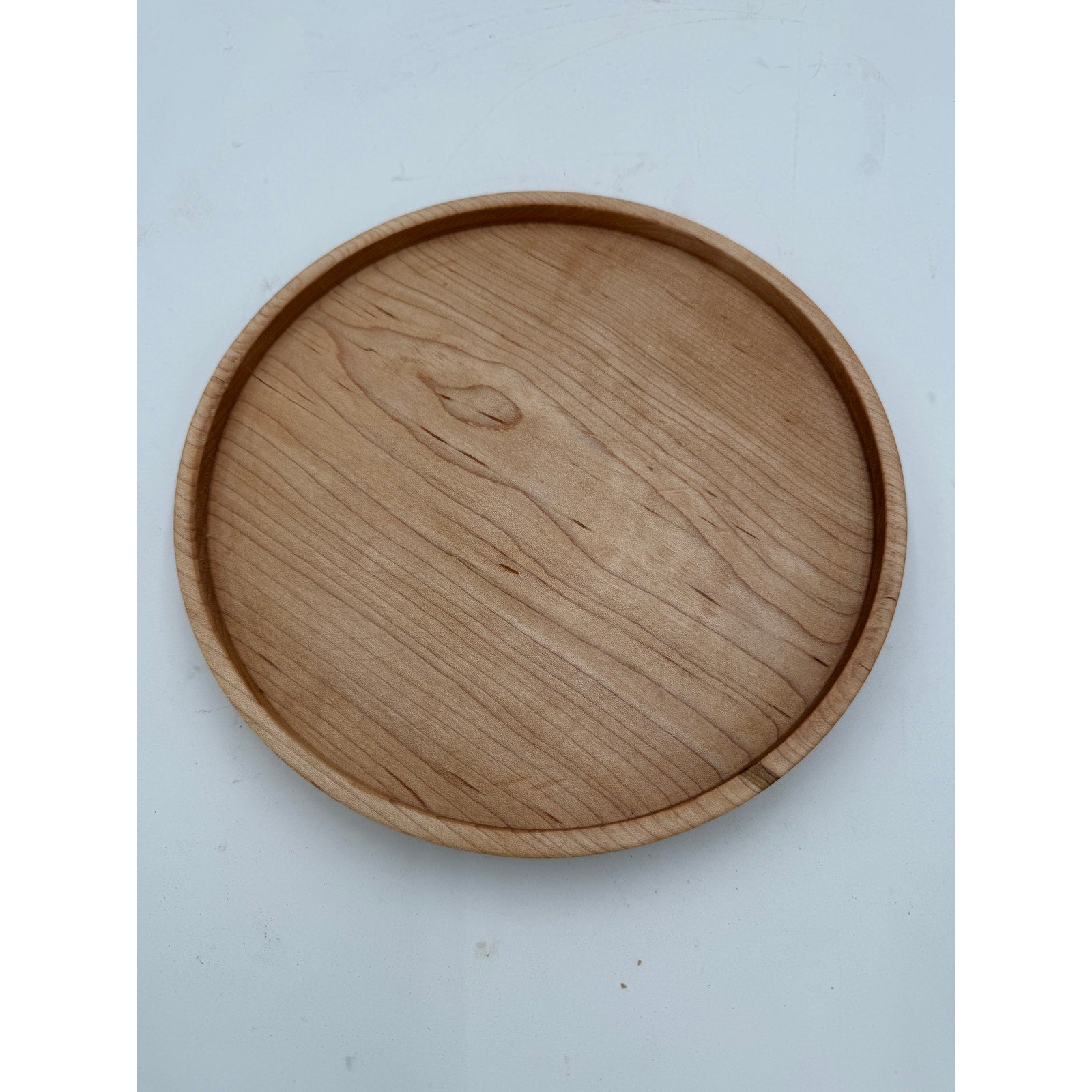Hand Turned Maple Serving Tray, 10x1.25 Inch, Food Safe Finish, SKU 1413