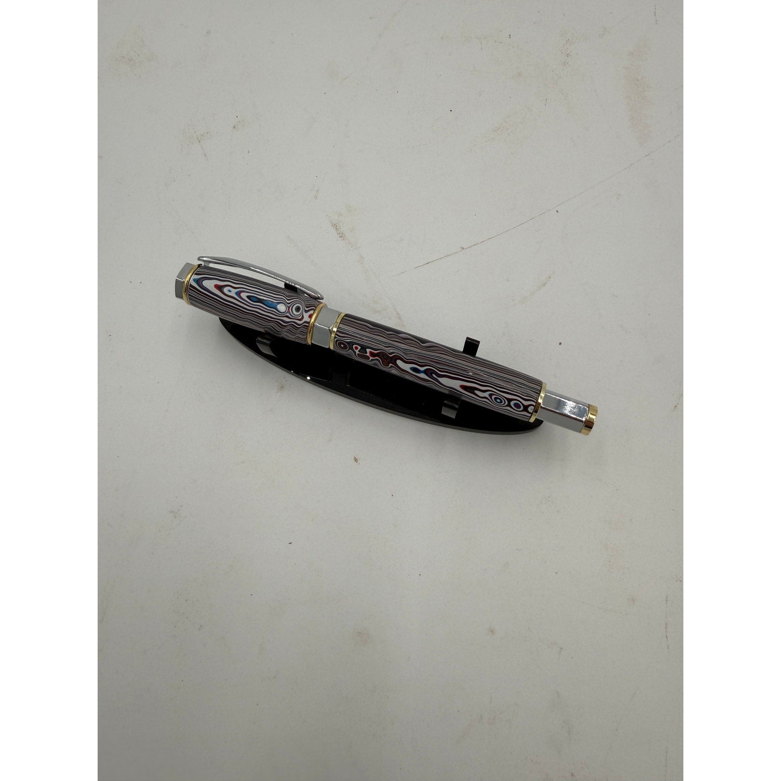 Hand Turned Fordite Rollerball Pen Gift Set, executive gift, hand crafted, rare fordite barrel, smooth writing, upgradeable refill
