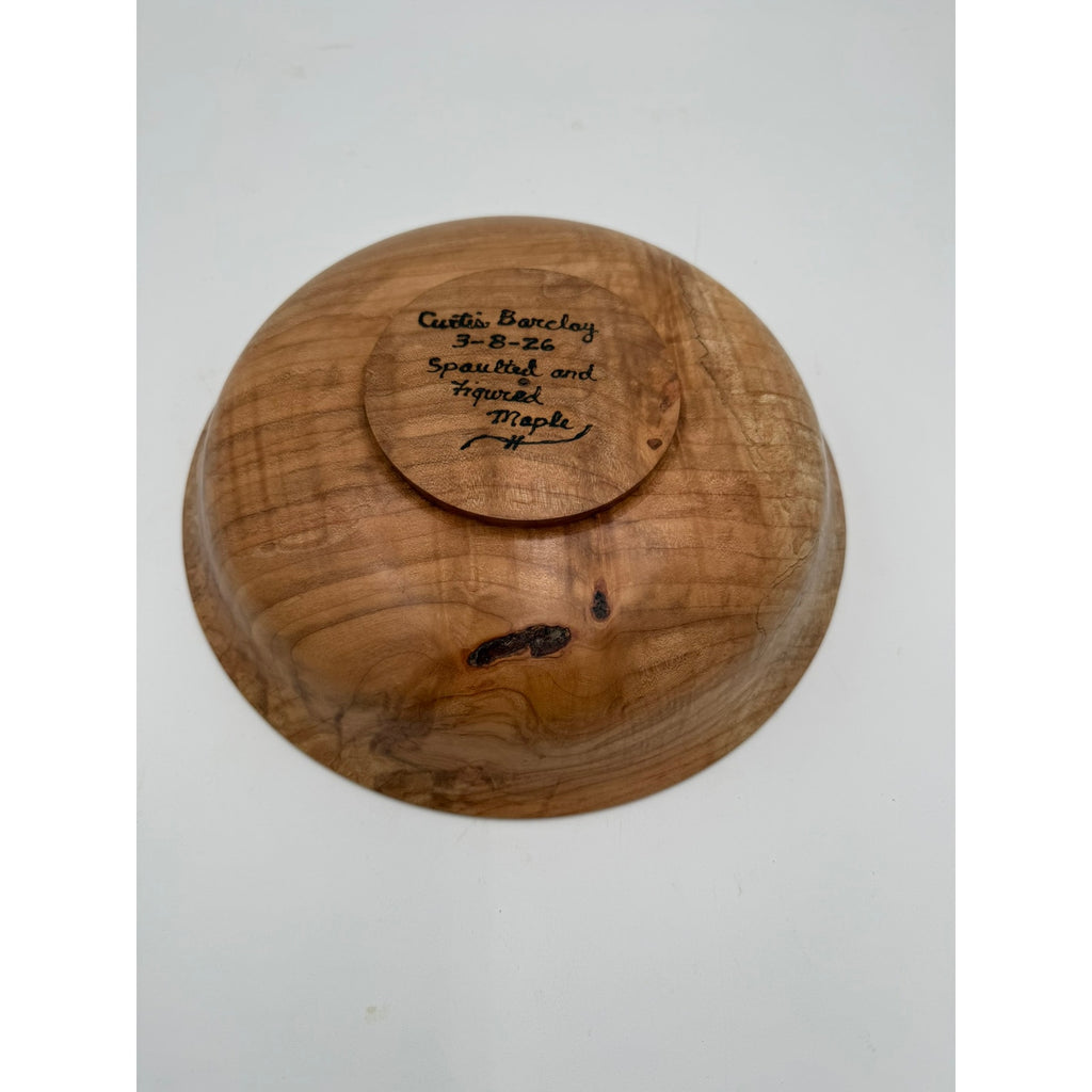 Hand Turned Spalted Maple Wood Bowl 11.5"