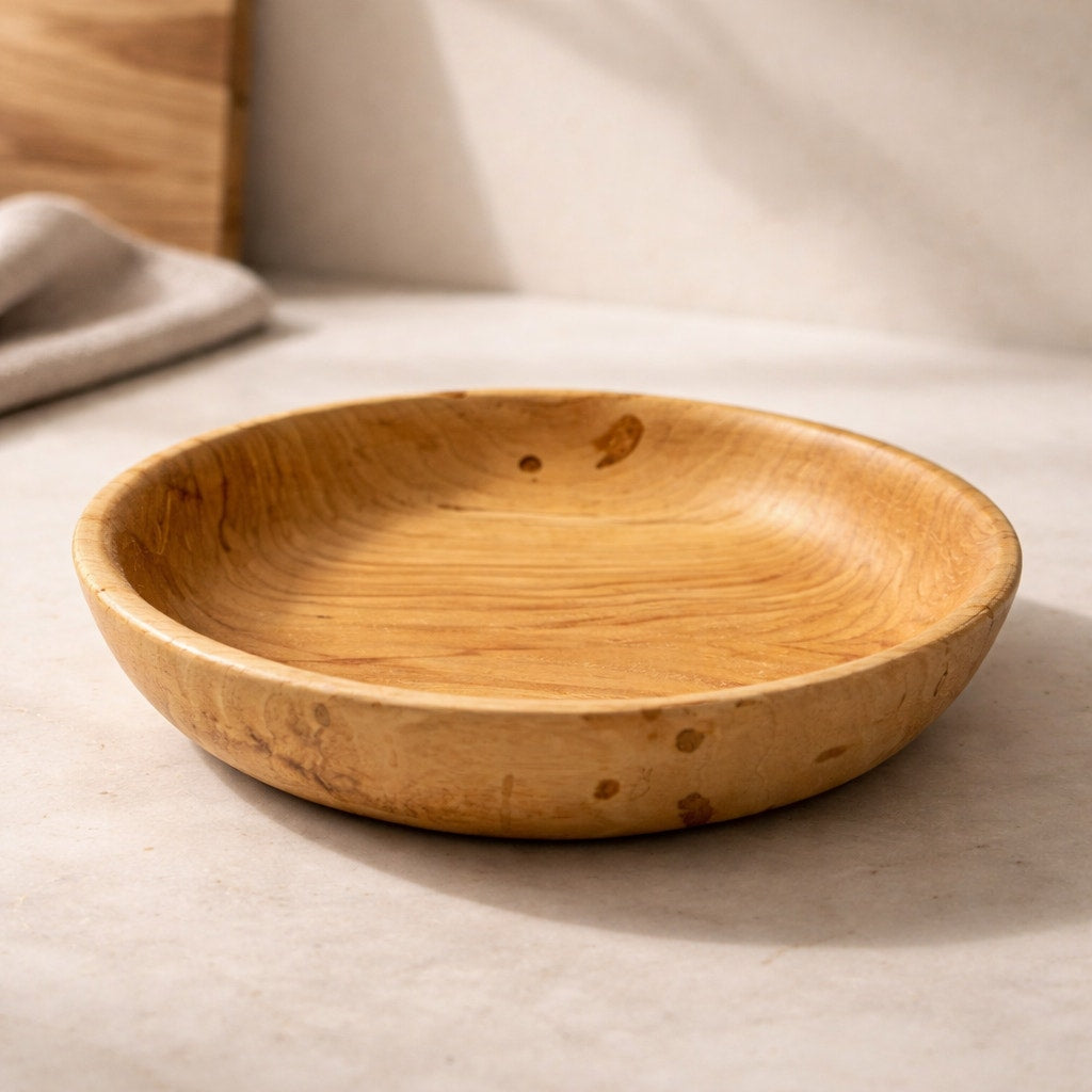 Hand Turned Pecan Wood Bowl 12x2 Decorative Piece, handmade, functional, centerpiece, natural finish, food safe oil
