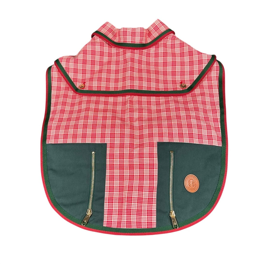 Gucci Tartan Plaid Dog Jacket Red Green White NWT Size L