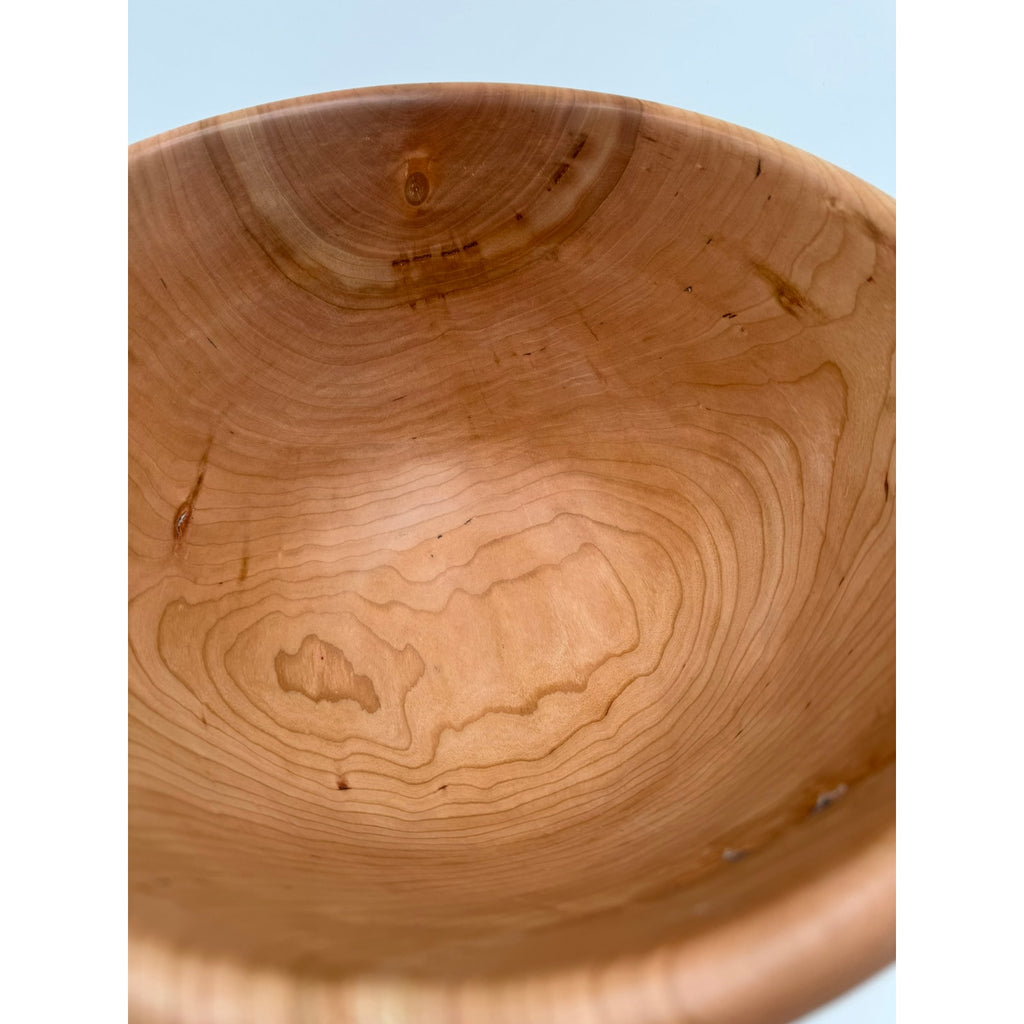 Hand Turned Wood Bowl, Black Cherry Deep Salad Bowl, Handmade Hardwood, Food Safe Bowl, Unique High Quality