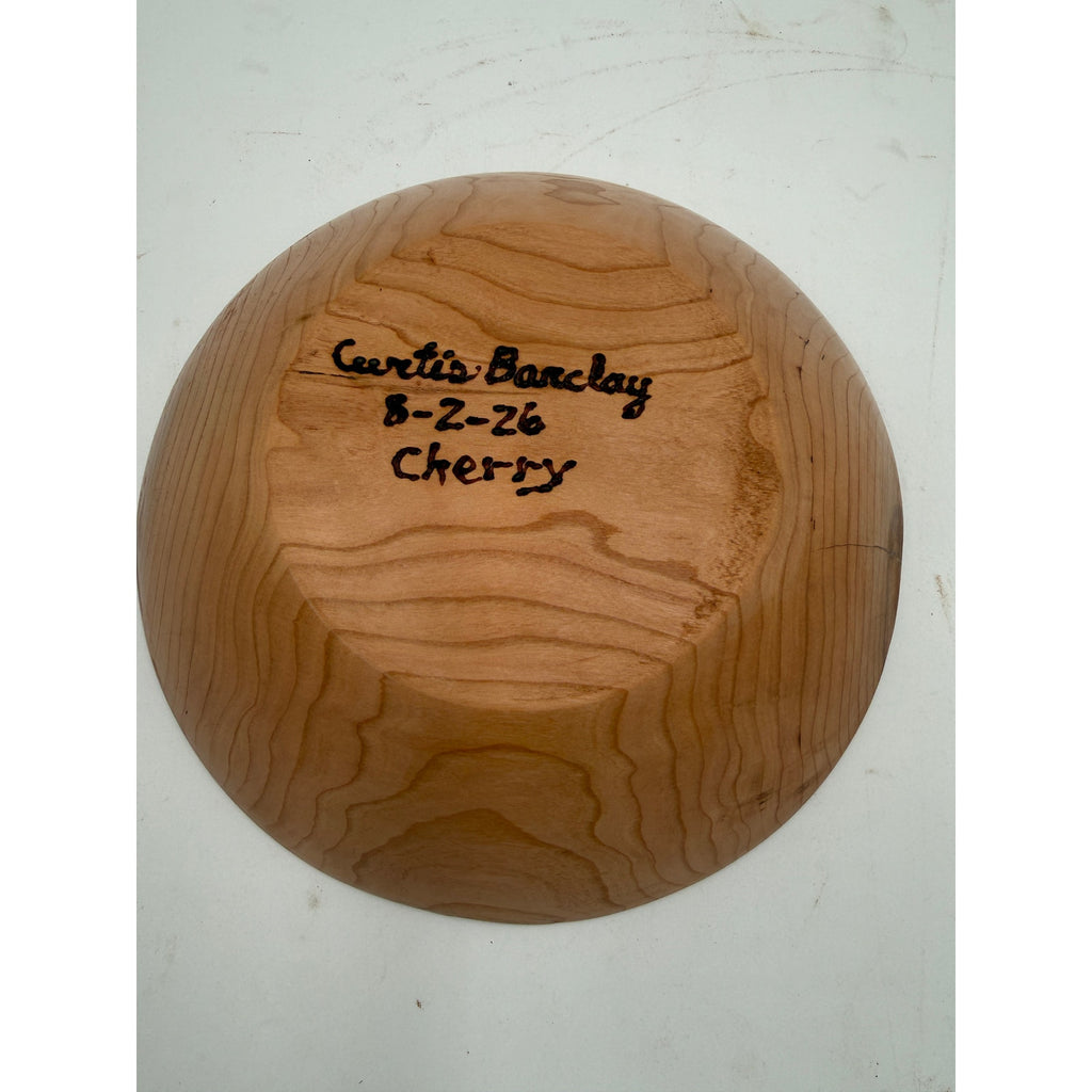Hand Turned Cherry Wood Bowl, 9.5 x 2.25 Inches, Rustic Decor, SKU 1412