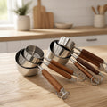 Handcrafted Measuring Cups Set of Four, Lacewood Handles, 1 Cup to 1/4 Cup, SKU 1425 1426