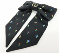 7551 - Dior Large Revolution Flowers Twist Bow Barrette Black CD Logo - Image 1