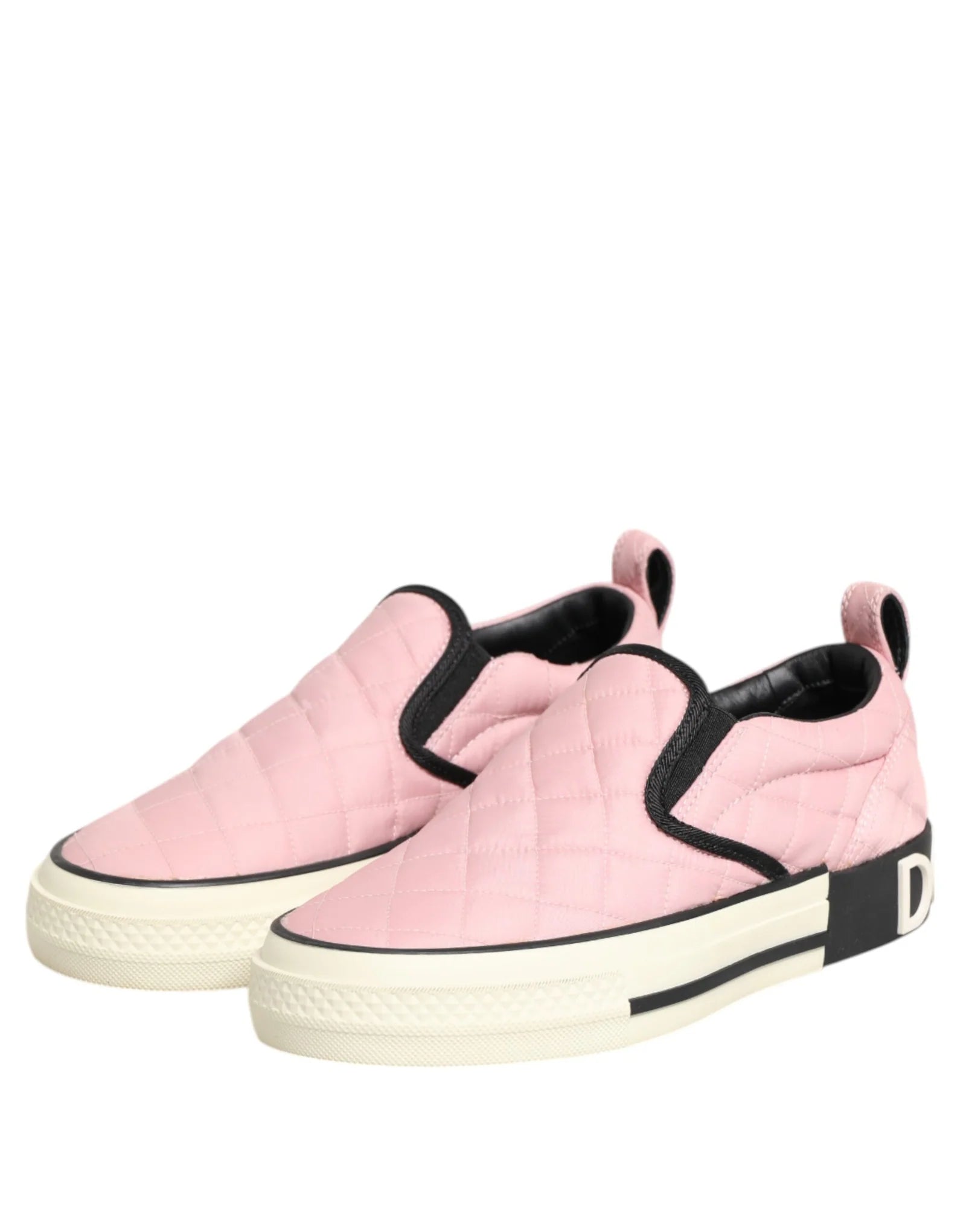103888-DOLCE & GABBANA Pink Quilted Slip-Ons - New