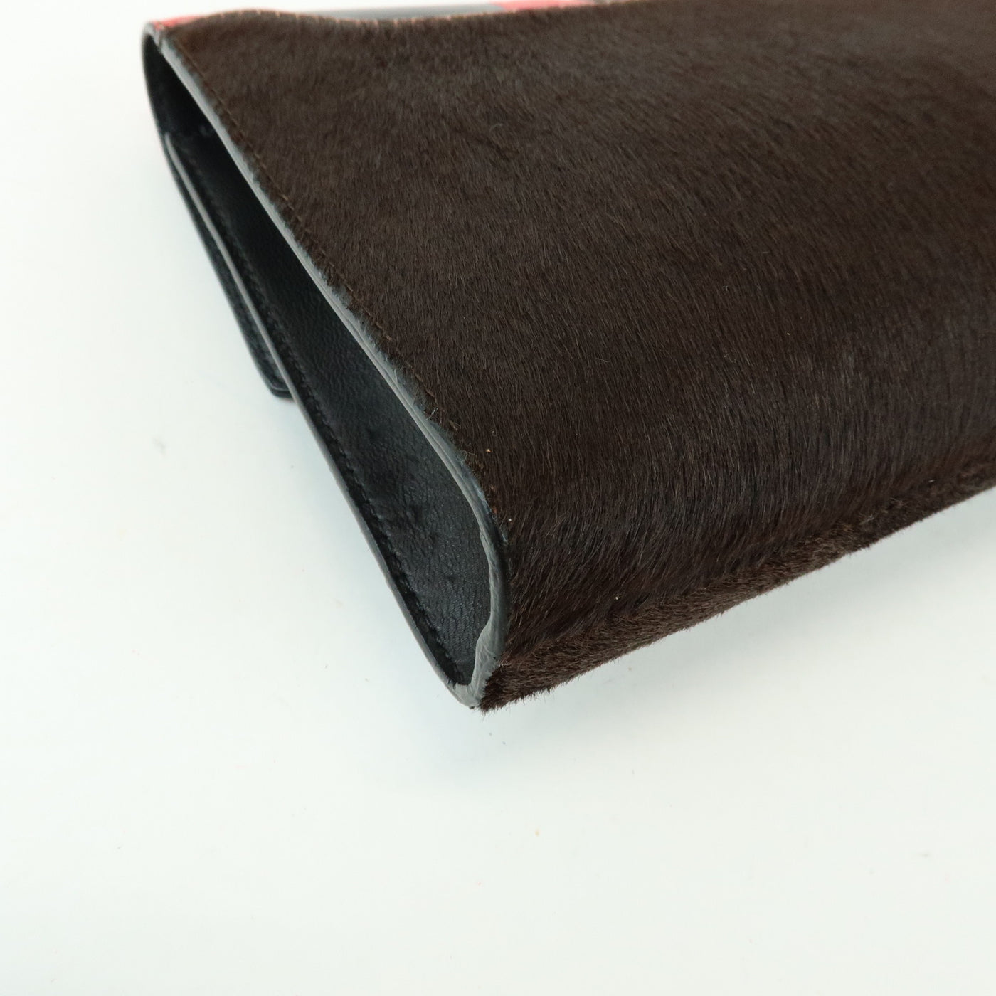 7077 - Givenchy Pony Hair Leather Clutch Bag Flat Pouch
