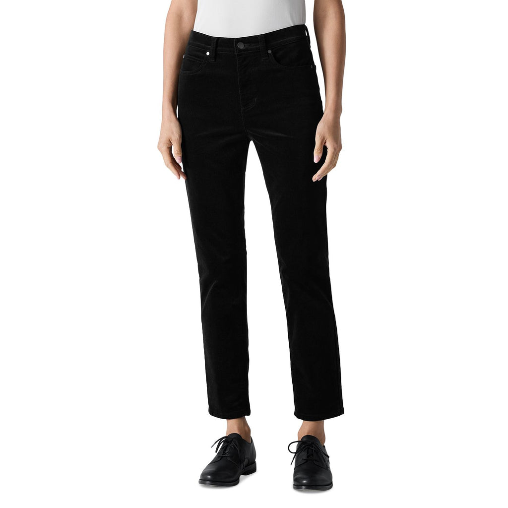 Eileen Fisher Velveteen High Rise Ankle Slim Jeans in Black - Medium - NWT