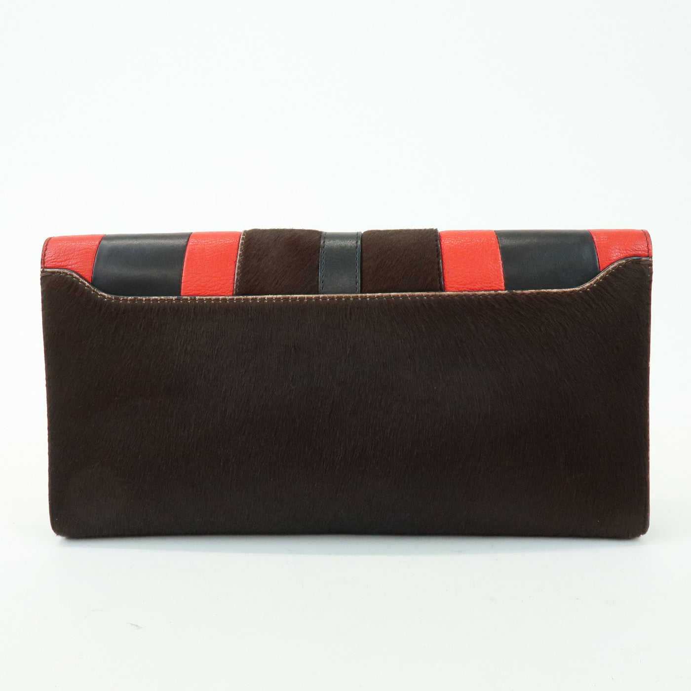 7077 - Givenchy Pony Hair Leather Clutch Bag Flat Pouch