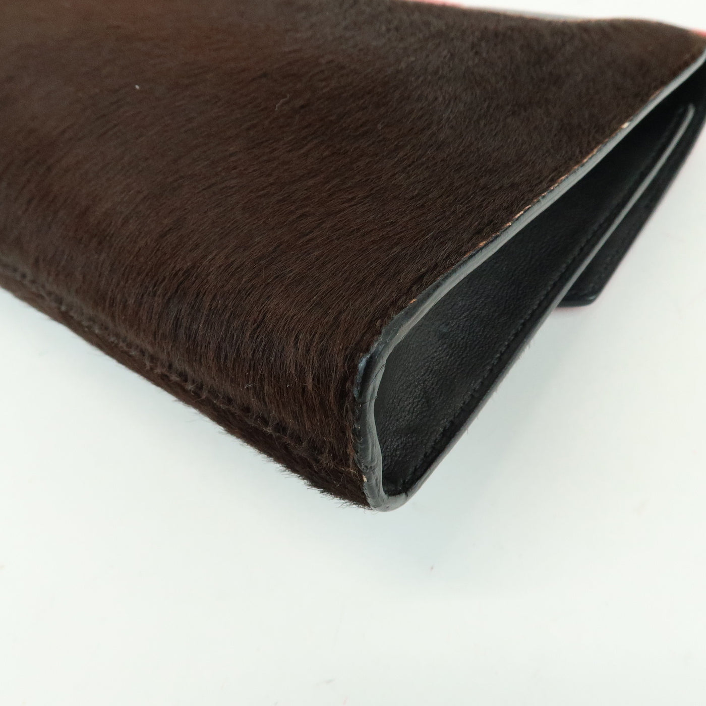 7077 - Givenchy Pony Hair Leather Clutch Bag Flat Pouch