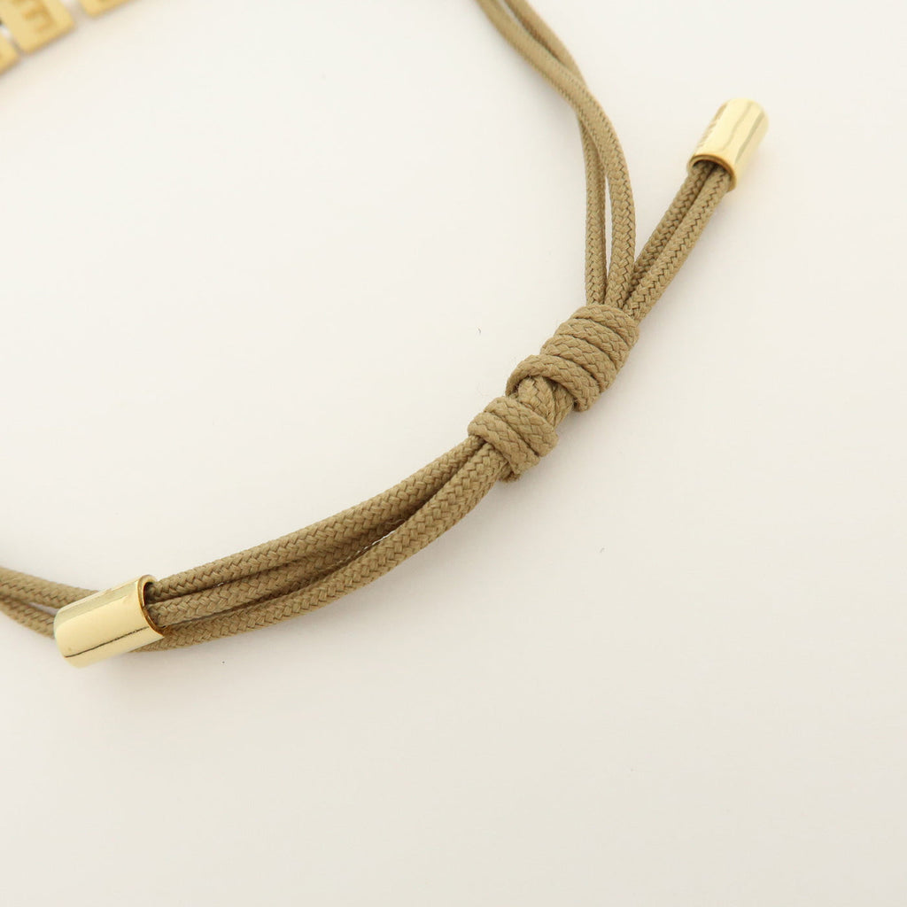 7074 - Fendi Logo Cube Graffiti Metal Bracelet Gold Brown  Gold