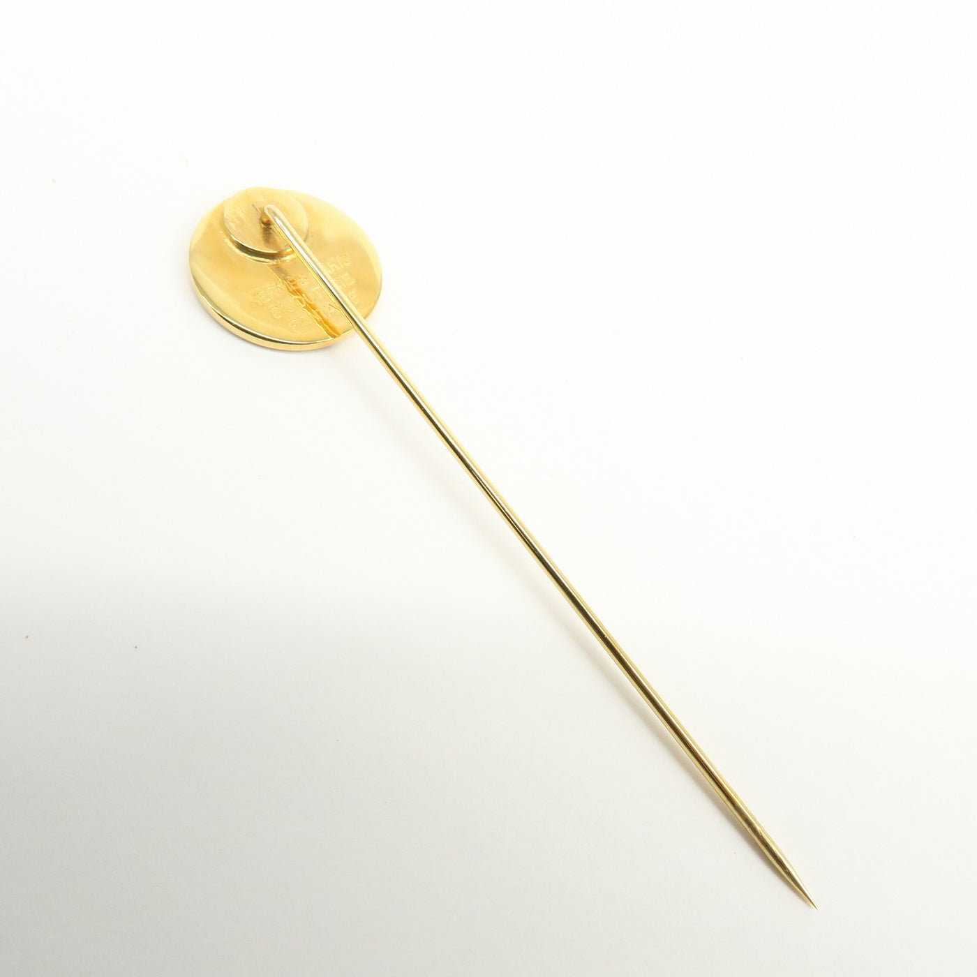 7072 - Hermes Set Of 2 Sellier Metal Pin Brooch Gold