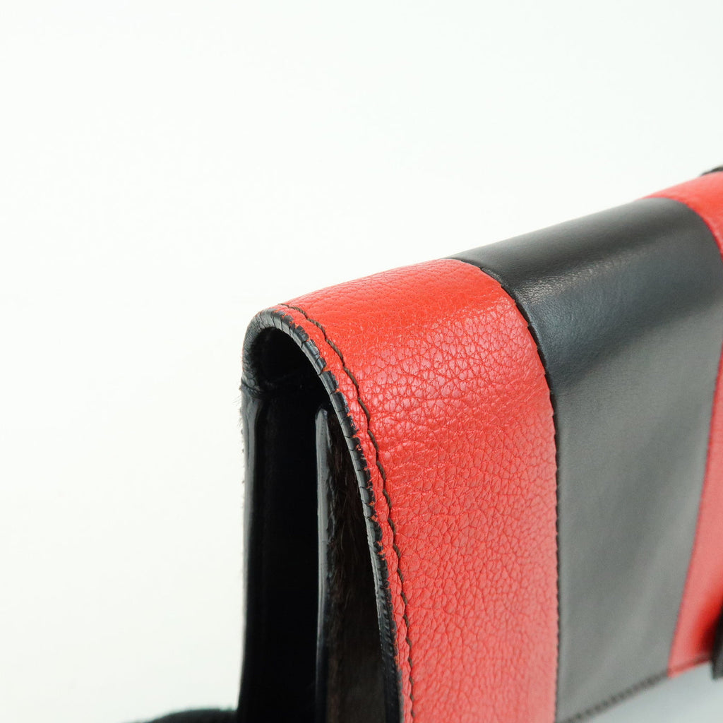 7077 - Givenchy Pony Hair Leather Clutch Bag Flat Pouch