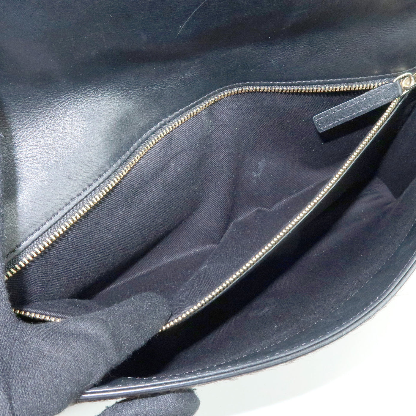 7077 - Givenchy Pony Hair Leather Clutch Bag Flat Pouch