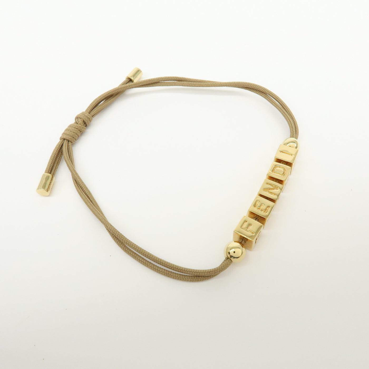 7074 - Fendi Logo Cube Graffiti Metal Bracelet Gold Brown  Gold