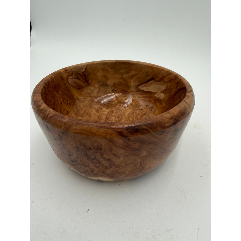 Heirloom Quality Turned Burl Wood Bowl, 5.25 x 2.25 inches, food safe, decorative centerpiece, functional gift