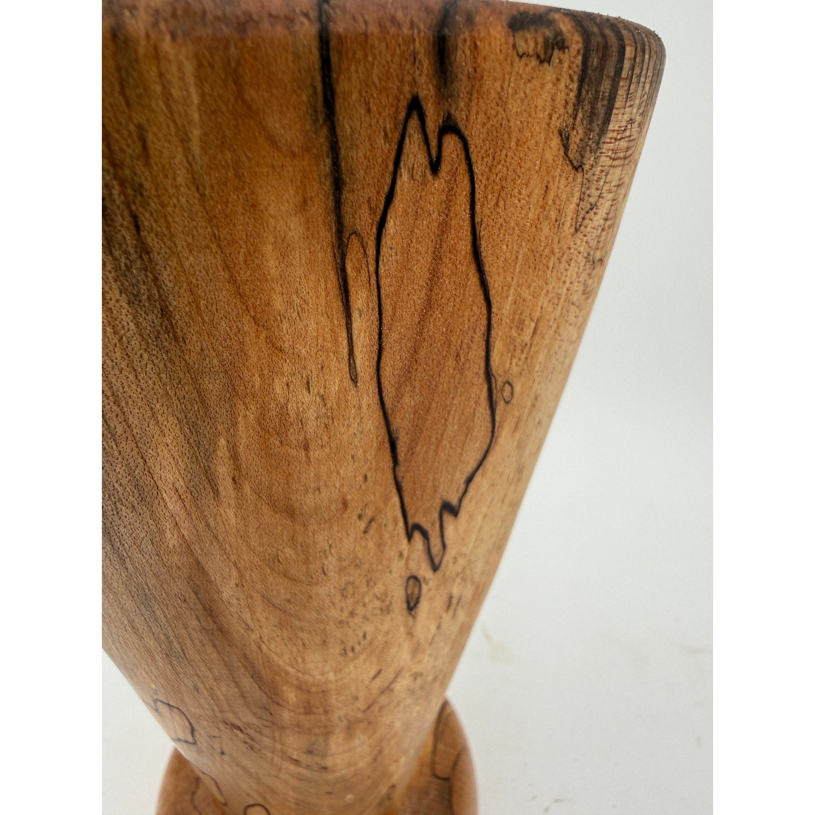 Hand Turned Spalted Maple Wood Vase 5 x 7.5, hardwood decor, handcrafted, natural grain, dried flower display