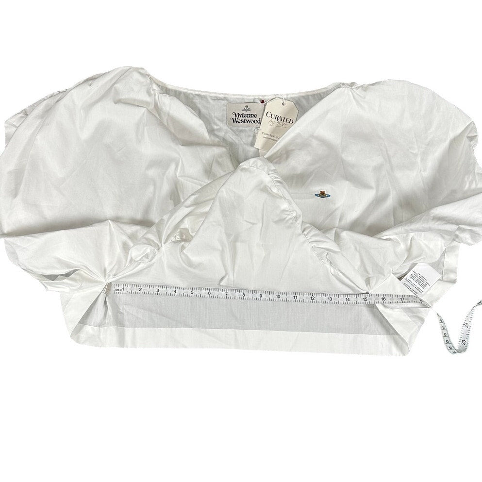 Vivienne Westwood Heart Top White Cotton Asymmetric Size XL NWT
