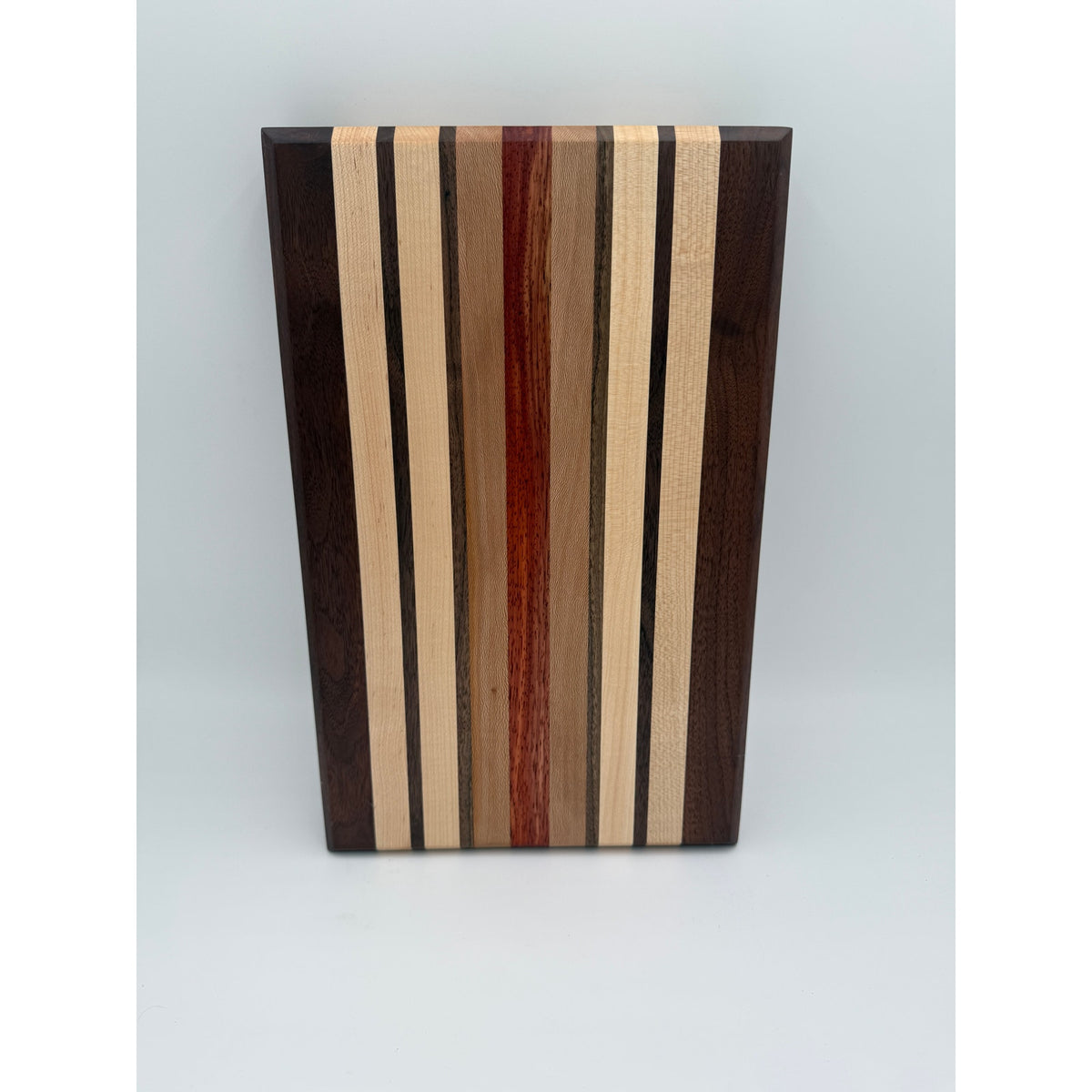 Handcrafted Edge Grain Cutting Board, Walnut Maple Sycamore Padauk, 15.5 x 9.75 x 1.5, SKU 1479