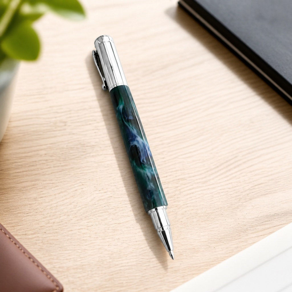 Zen Rollerball Pen with Diamondcast Body, Hand Turned, Multicolor, Deluxe Writing Gift, SKU 1472