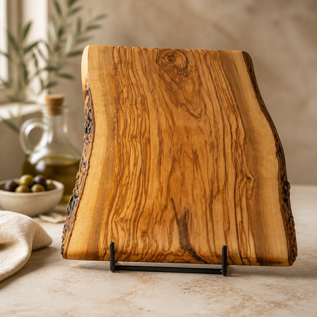 Italian Olive Wood Charcuterie Board Platter, handcrafted serving board, stunning grain, live edge, durable kitchen gift